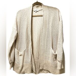 Madewell Beige Open-Front Pocket Knit Cardigan